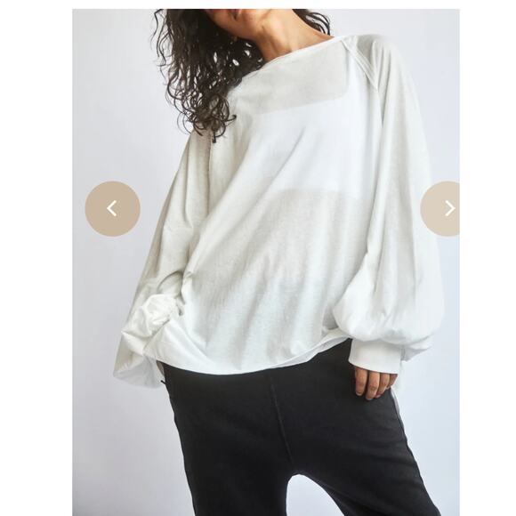 Free People Movement She's Everything LS Solid Top Gray Size L Fits Oversized - Picture 1 of 10